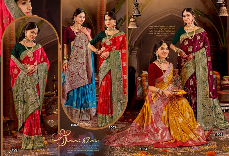 Saroj Kalasangam Satin Saroski Vol 1 Satin Silk Saree Collection — Festival Sarees wholesale from Surat — view 7