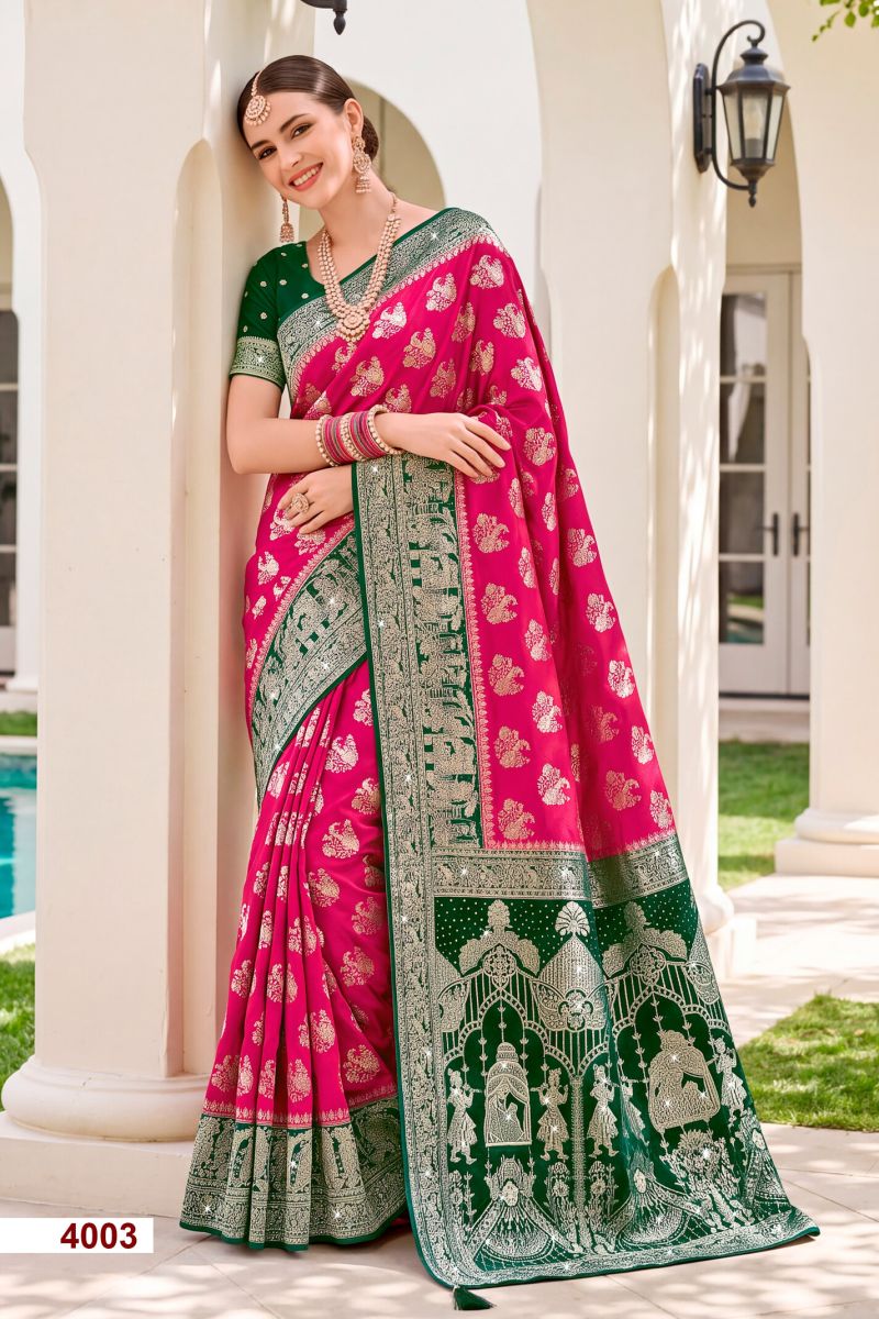 Saroj Kalasangam Satin Saroski Vol 4 Satin Silk Saree Collection — Wholesale Sarees, Saroj Saree wholesale from Surat — Photo 2