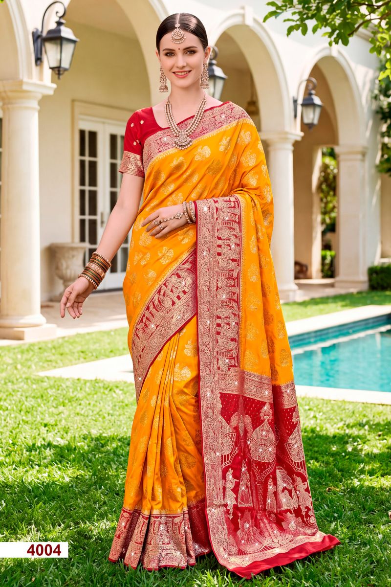 Saroj Kalasangam Satin Saroski Vol 4 Satin Silk Saree Collection — Wholesale Sarees, Saroj Saree wholesale from Surat — Photo 5