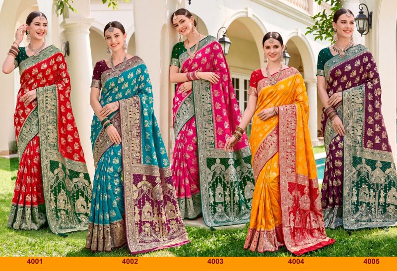 Saroj Kalasangam Satin Saroski Vol 4 Satin Silk Saree Collection — Wholesale Sarees, Saroj Saree wholesale from Surat — Photo 6
