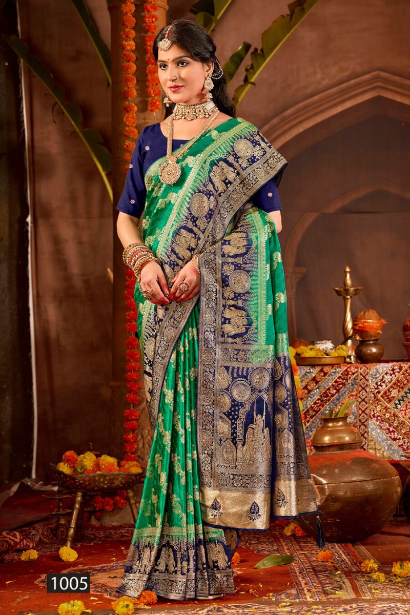 Saroj Ladli Bitya Satin Saroski Vol 1 Satin Silk Saree Catalog — Festival Sarees, Saroj Saree wholesale from Surat — view 7