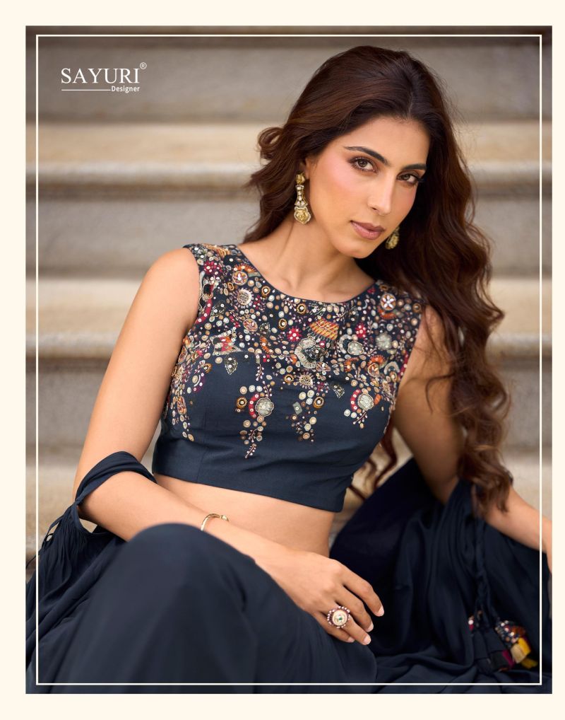 Sayuri Gauhar Real Georgette Embroidered Indo Western Collection — Indo Western, Sayuri Designer wholesale from Surat — view 4