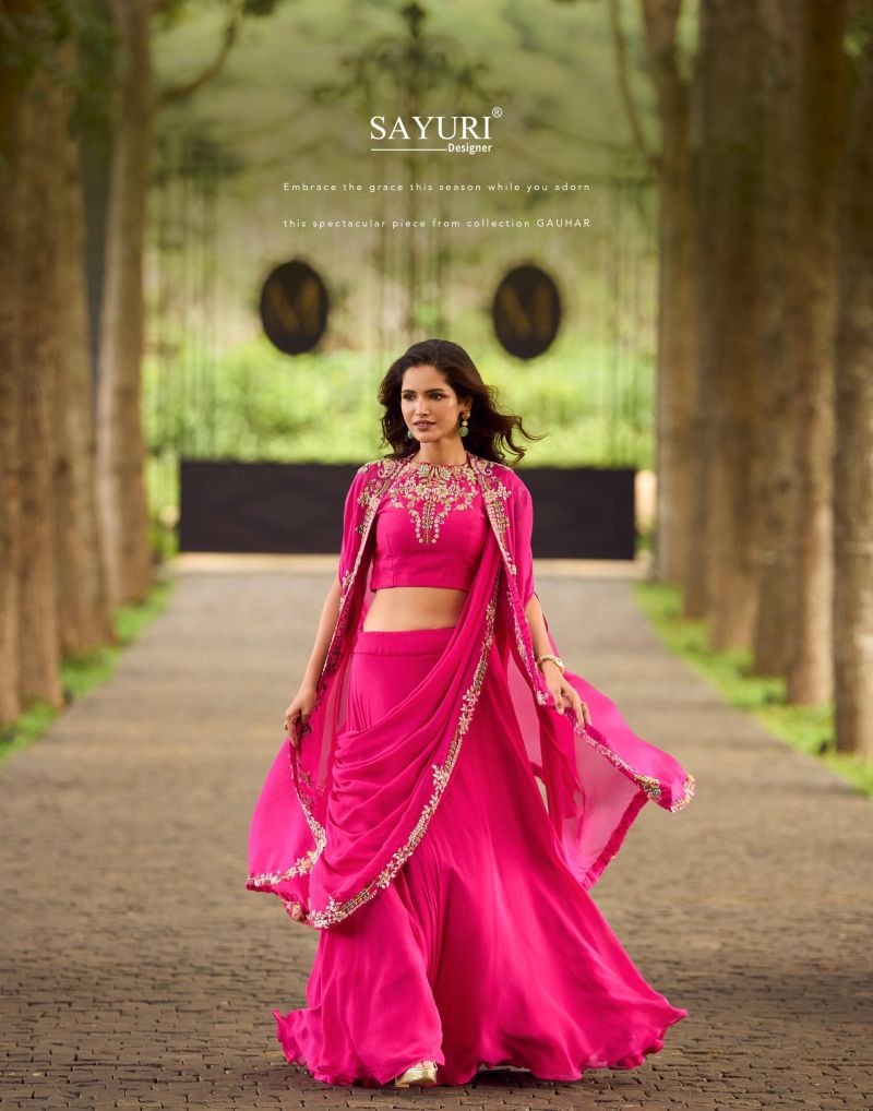 Sayuri Gauhar Real Georgette Embroidered Indo Western Collection