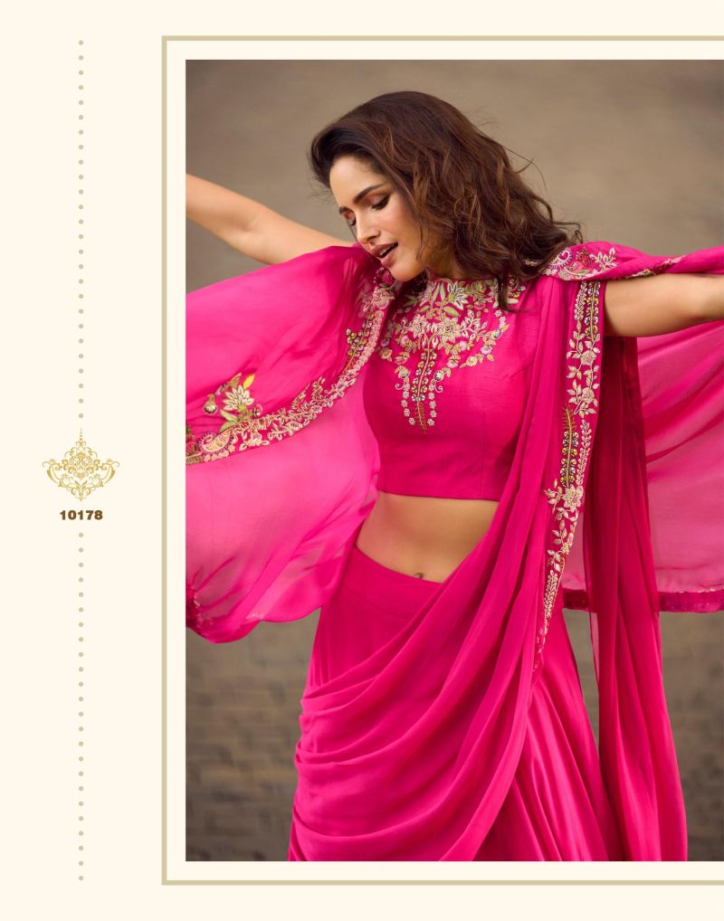Sayuri Gauhar Real Georgette Embroidered Indo Western Collection — Indo Western, Sayuri Designer wholesale from Surat — view 5