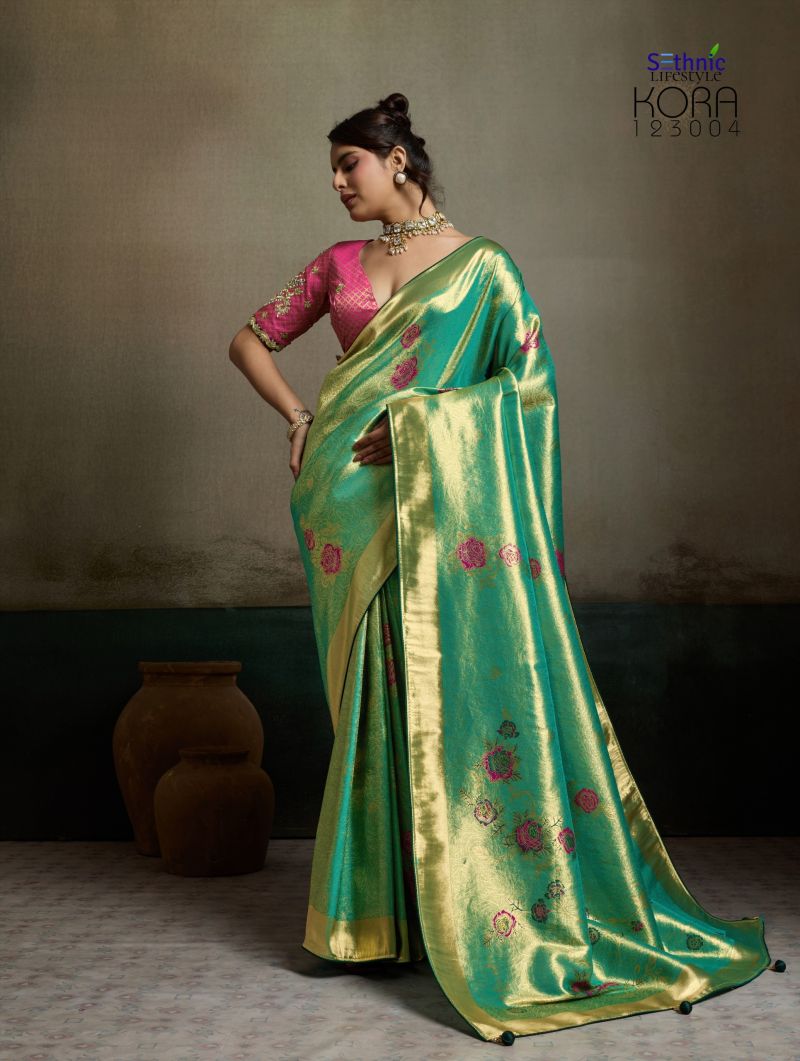 Sethnic Valeria Royale Self Stripe Embroidered Designer Saree Collection — Wholesale Sarees, Sethnic wholesale from Surat — Photo 5