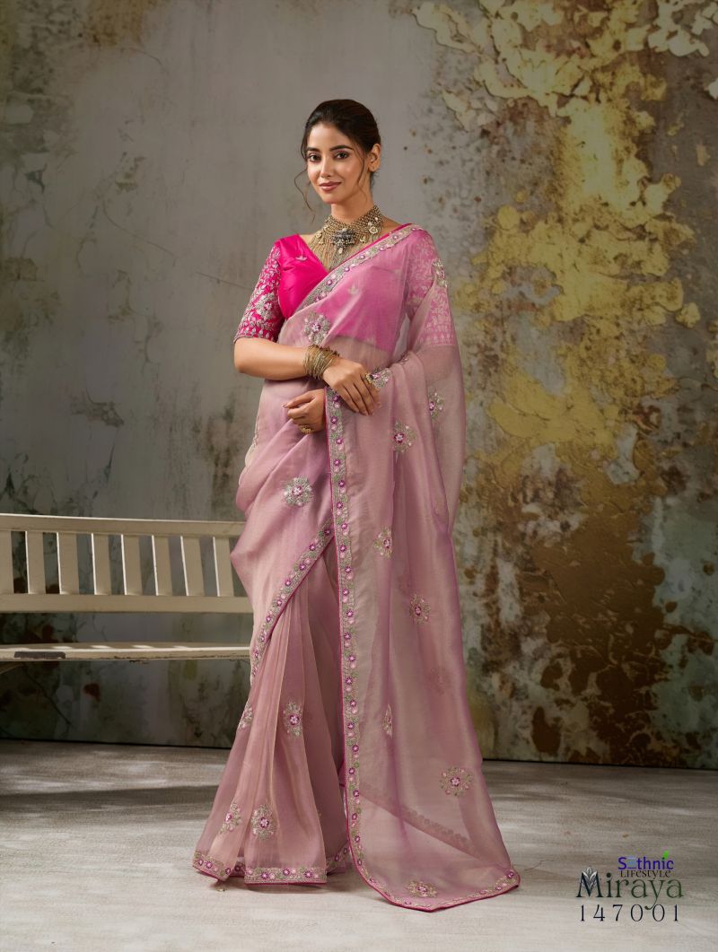 Sethnic Miraya Metallic Tissue Pita Zari And Thread Work Saree Collection — Festive Designer Catalog, Sethnic wholesale from Surat — Photo 6