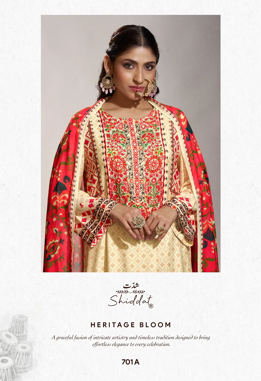 Shiddat ENZO 701 Digital Printed Viscose Muslin Suit Set — Wholesale Dress Material, Shiddat wholesale from Surat — Photo 2