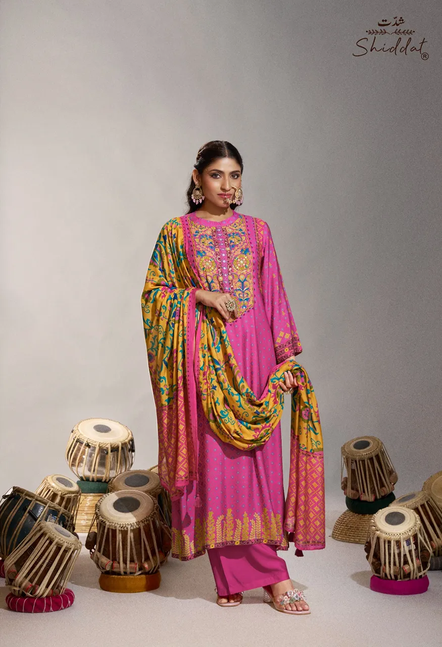 Shiddat ENZO 701 Digital Printed Viscose Muslin Suit Set
