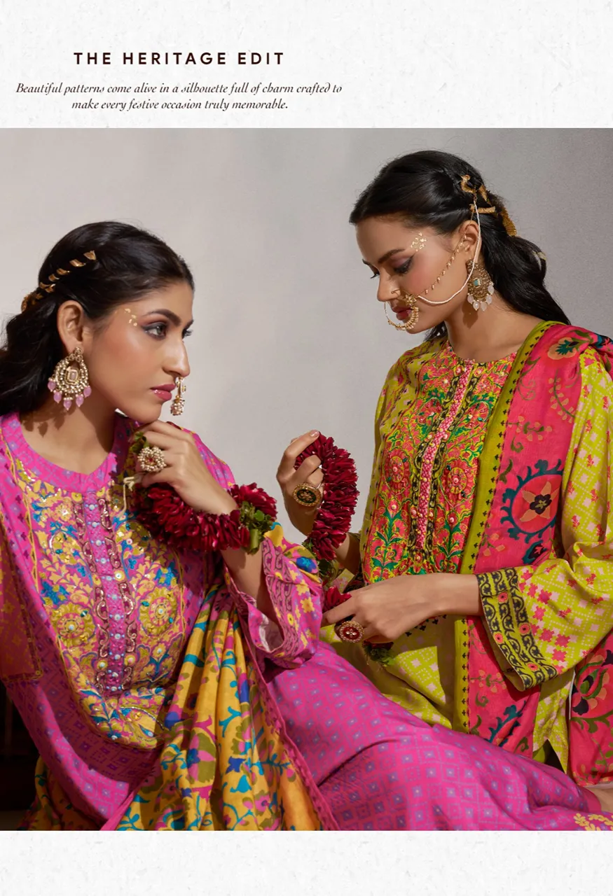 Shiddat ENZO 701 Digital Printed Viscose Muslin Suit Set — Wholesale Dress Material, Shiddat wholesale from Surat — Photo 4