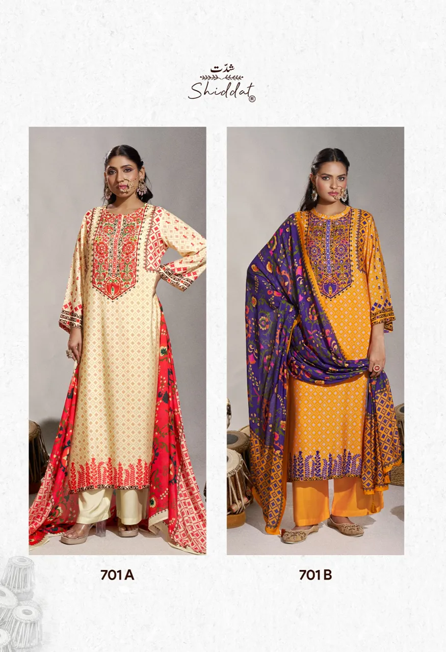 Shiddat ENZO 701 Digital Printed Viscose Muslin Suit Set — Wholesale Dress Material, Shiddat wholesale from Surat — Photo 6