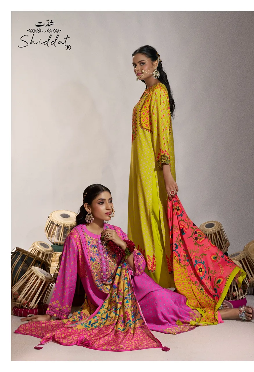 Shiddat ENZO 701 Digital Printed Viscose Muslin Suit Set — Wholesale Dress Material, Shiddat wholesale from Surat — Photo 7
