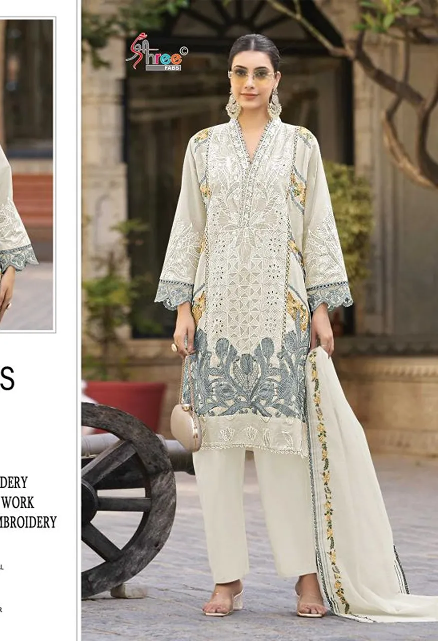 Shree Sf 5563 A To D Wholesale Kota Chex Embroidered Salwar Kameez Collection — Wholesale Salwar Suits, Shree Fabs wholesale from Surat — Photo 2