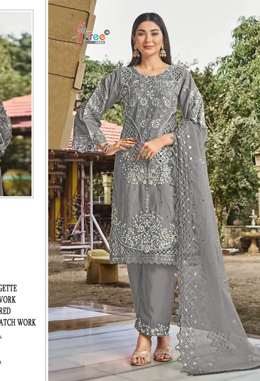 Shree Sf 5619 E To H Faux Georgette Embroidered Salwar Kameez Catalog