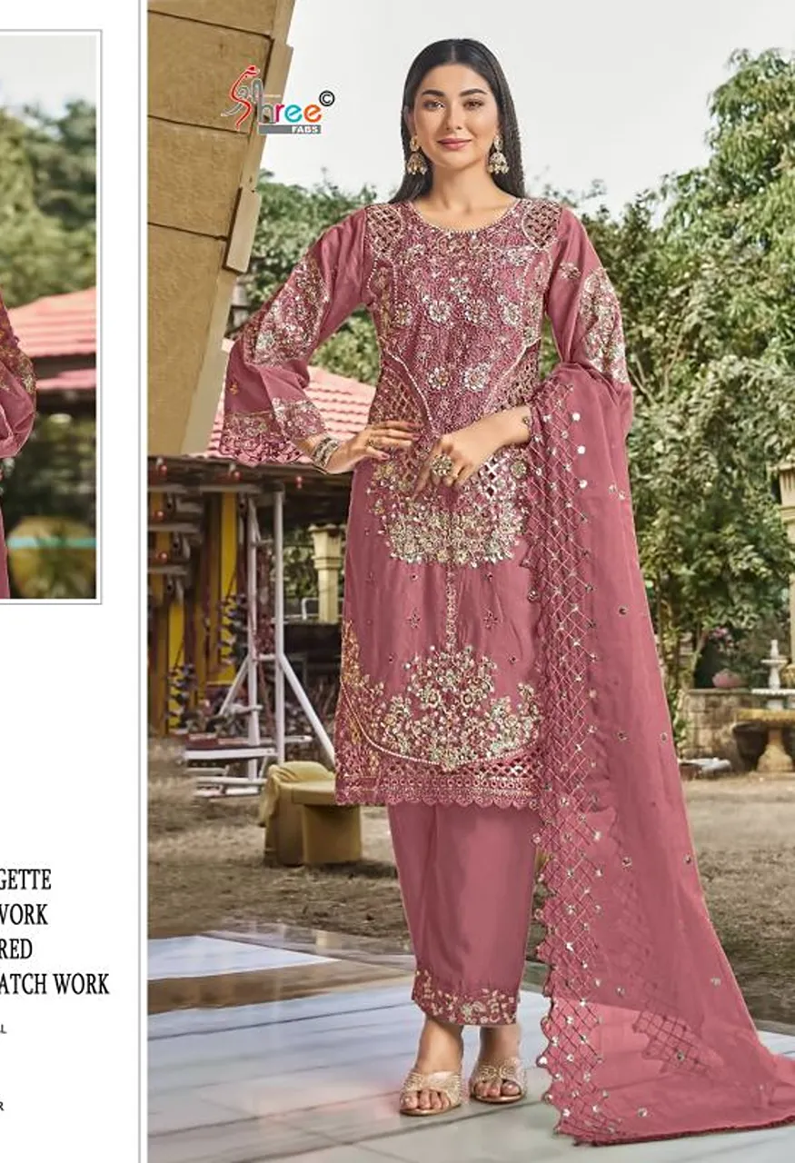 Shree Sf 5619 E To H Faux Georgette Embroidered Salwar Kameez Catalog — Wholesale Salwar Suits, Shree Fabs wholesale from Surat — Photo 2