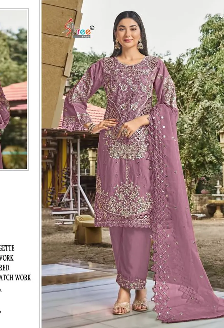 Shree Sf 5619 E To H Faux Georgette Embroidered Salwar Kameez Catalog — Wholesale Salwar Suits, Shree Fabs wholesale from Surat — Photo 4