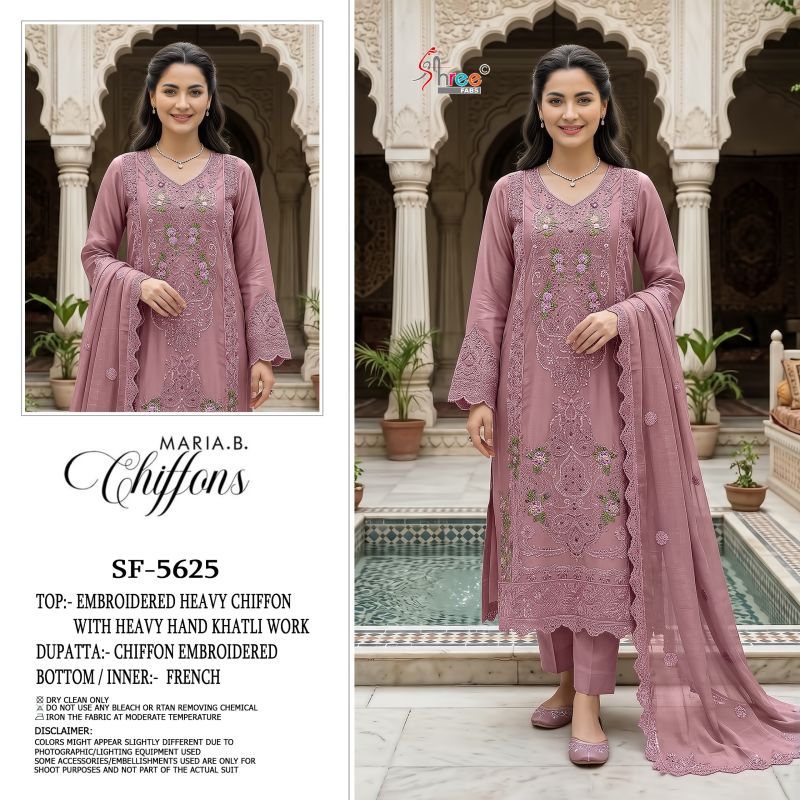 Shree Sf 5625 A To D Chiffon Heavy Embroidered Salwar Kameez Collection — Wholesale Pakistani Suits, Shree Fabs wholesale from Surat — Photo 3