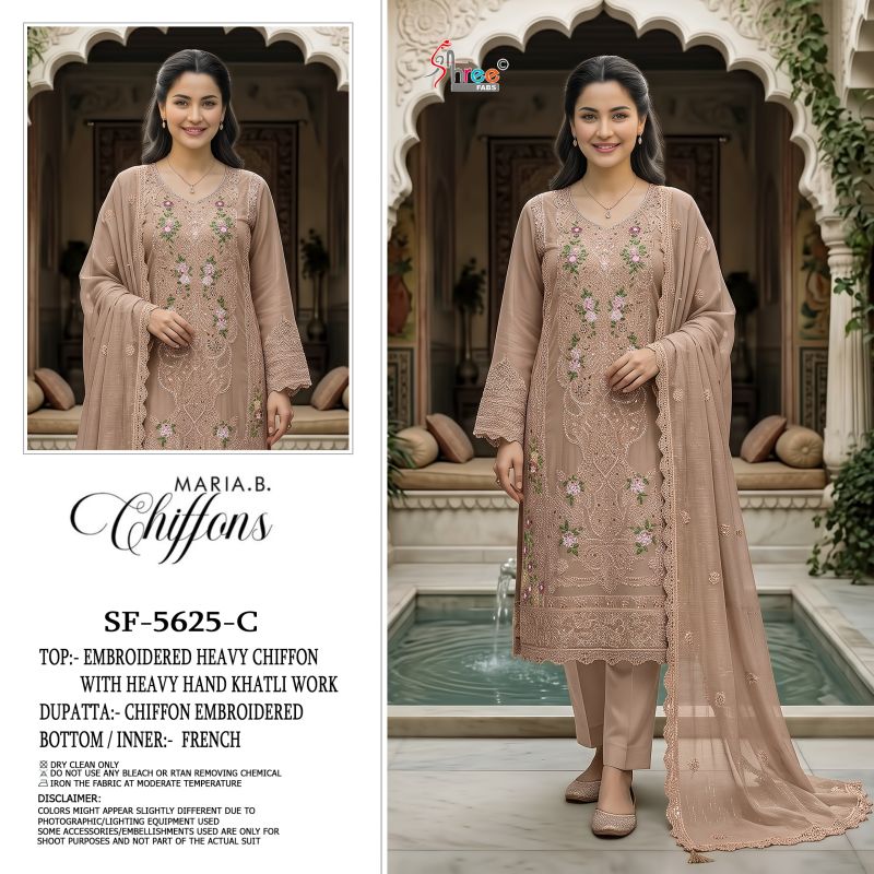 Shree Sf 5625 A To D Chiffon Heavy Embroidered Salwar Kameez Collection — Wholesale Pakistani Suits, Shree Fabs wholesale from Surat — Photo 2