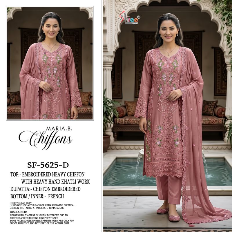 Shree Sf 5625 A To D Chiffon Heavy Embroidered Salwar Kameez Collection — Wholesale Pakistani Suits, Shree Fabs wholesale from Surat — Photo 5