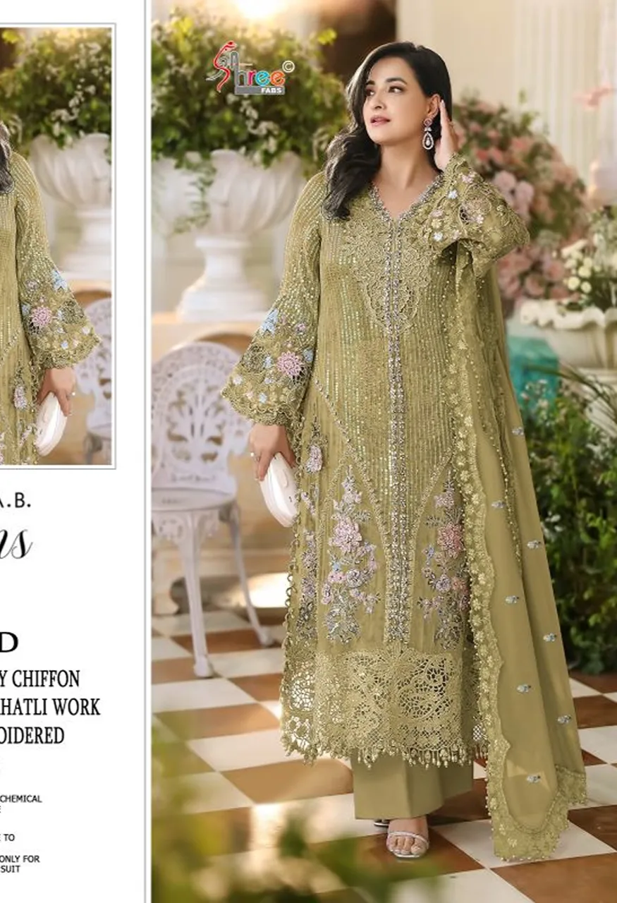 Shree Sf 5650 Pakistani Chiffon With Embroidery Work Salwar Kameez Catalog — Wholesale Salwar Suits, Shree Fabs wholesale from Surat — view 4