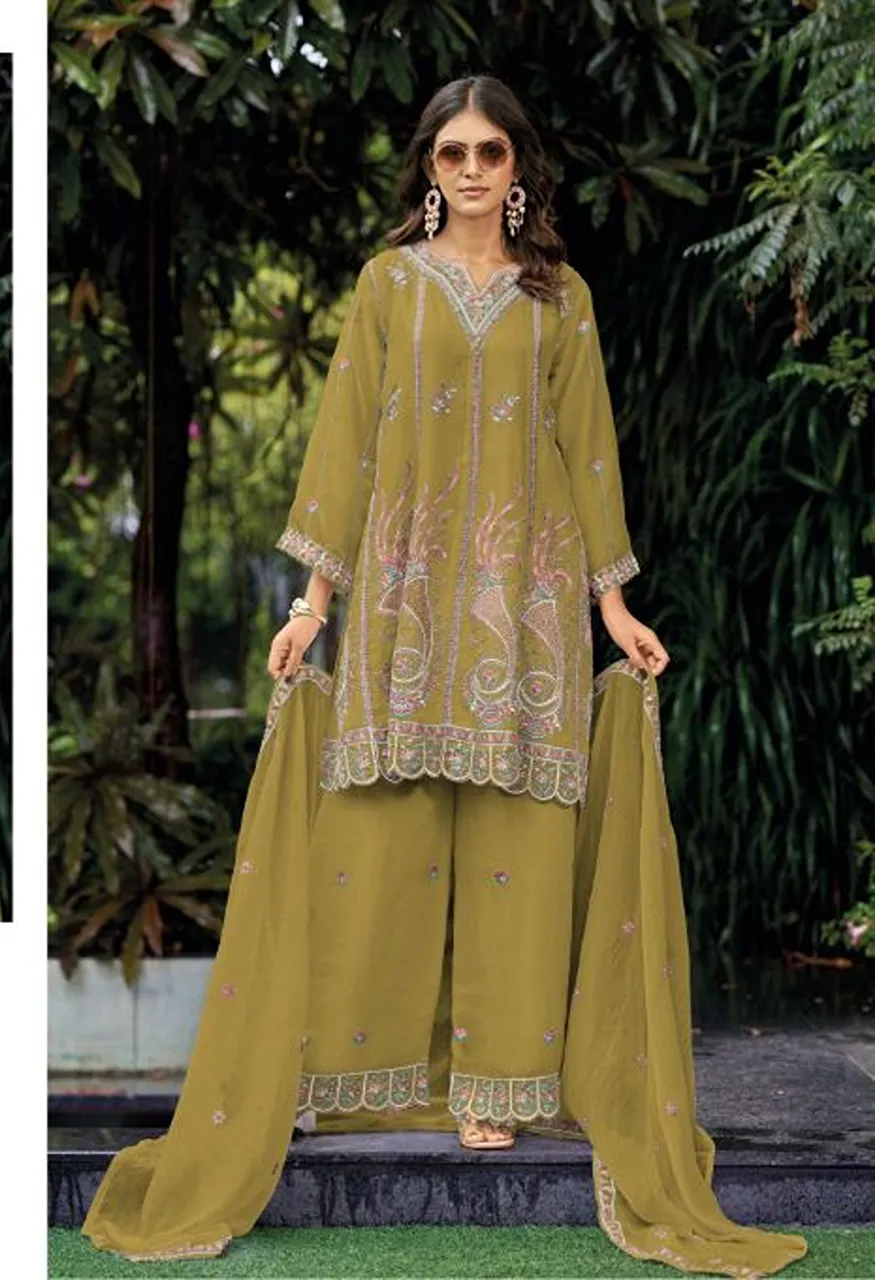 Shree Sr 2666 A To D Readymade Nc Moss Chiffon Embroidered Salwar Kameez — Wholesale Salwar Suits, Shree Fabs wholesale from Surat — Photo 4