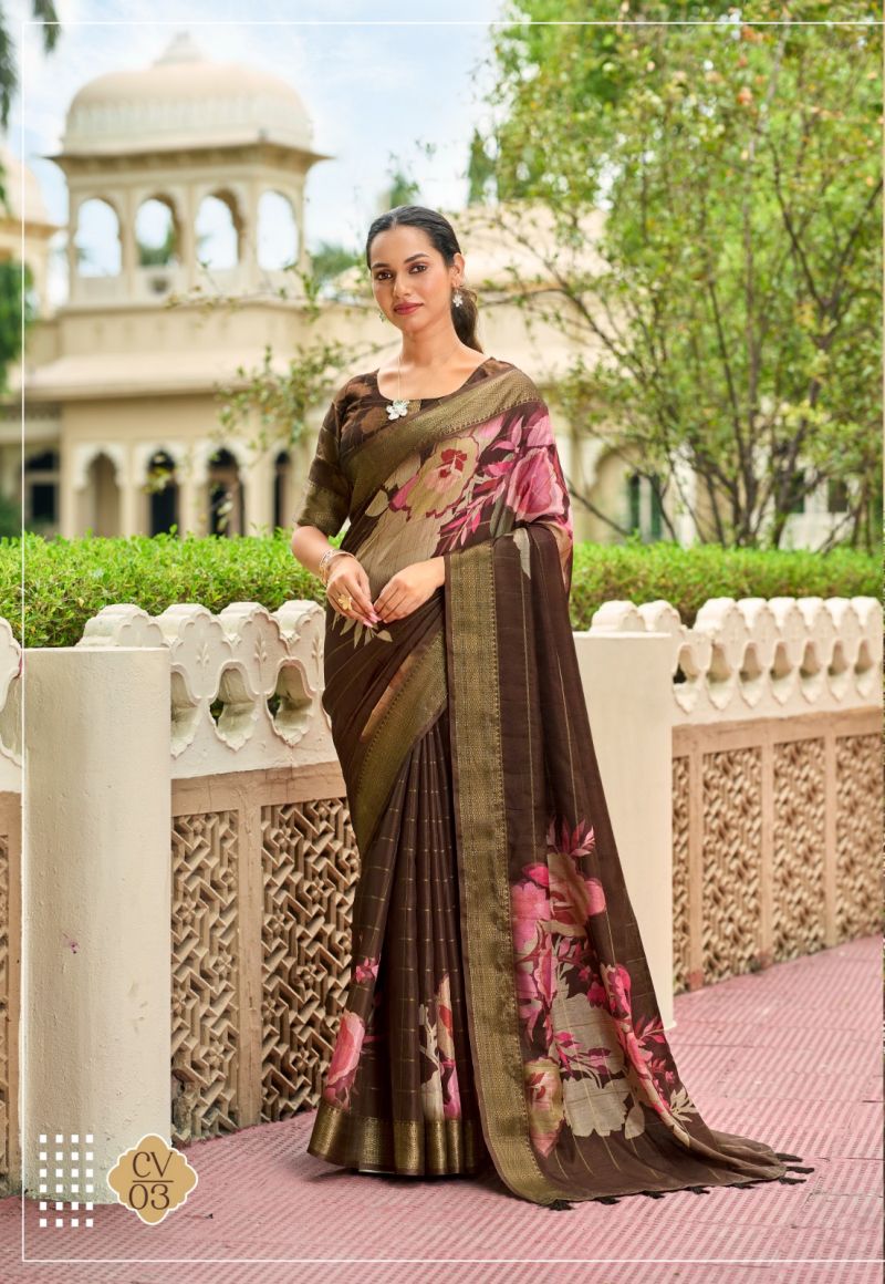 Shreyans Chinta Valley Wholesale Soft Cotton Silk Printed Saree Collection — Festival Sarees, Vardan Ethnic wholesale from Surat — view 4