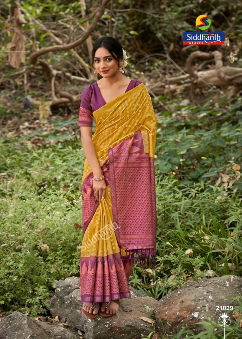 Siddharth Priyosha Prints Tusser Silk Printed Saree Collection — Wholesale Sarees, Siddharth Fashion wholesale from Surat — Photo 4