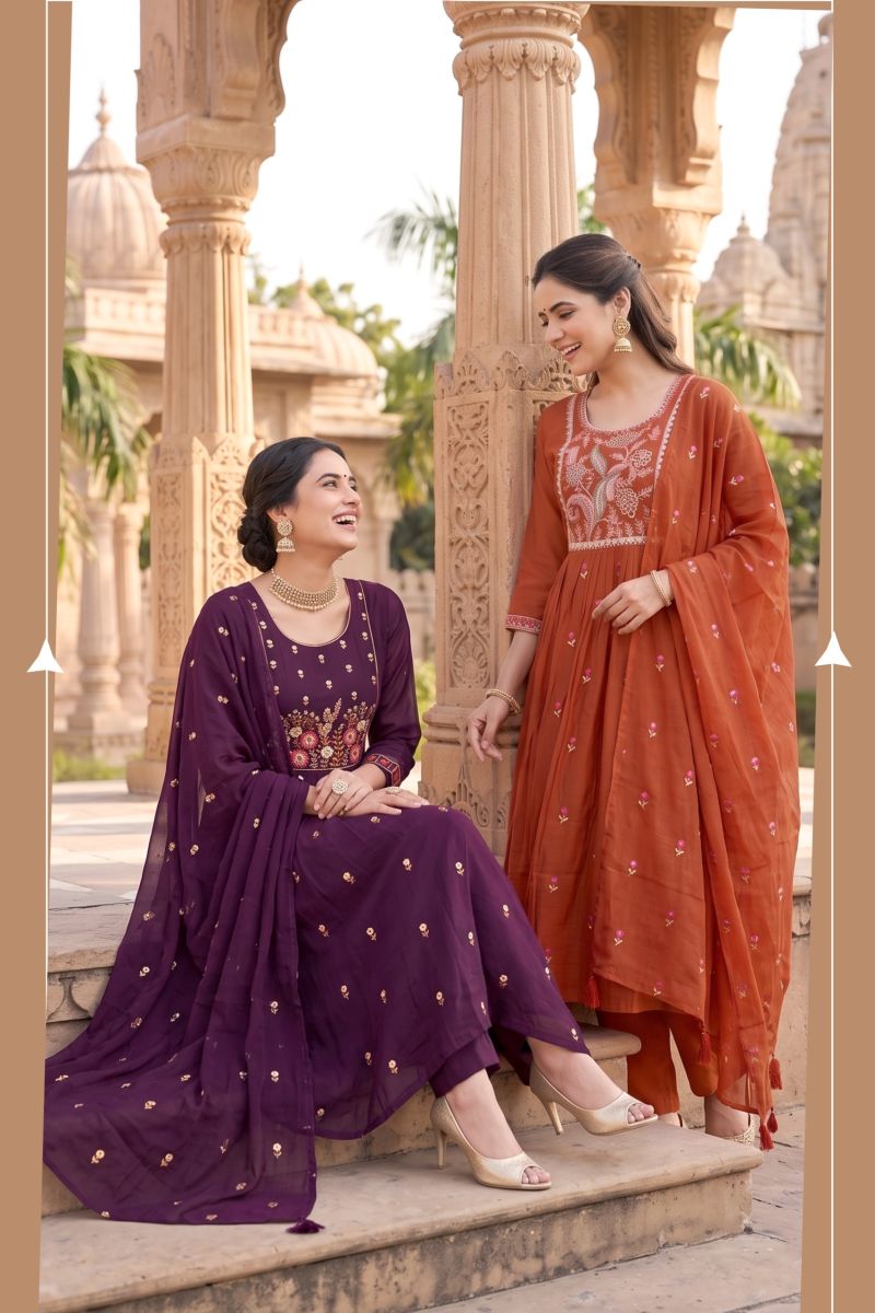 Siddhi Vol 11 Mul Chanderi Embroidery Worked Kurti Set Collection — Mul Chanderi Embroidery Work, Wholesale Kurtis, Vardan Ethnic wholesale from Surat — Photo 9