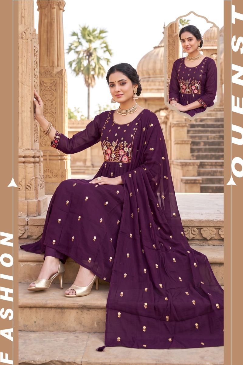 Siddhi Vol 11 Mul Chanderi Embroidery Worked Kurti Set Collection — Mul Chanderi Embroidery Work, Wholesale Kurtis, Vardan Ethnic wholesale from Surat — Photo 6