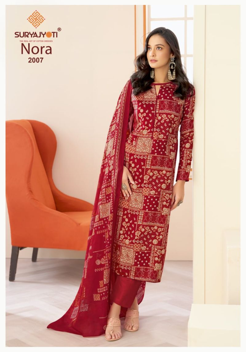 Suryajyoti Nora Vol 2 Jam Satin Printed Dress Material Catalog — Wholesale Dress Material, Suryajyoti wholesale from Surat — view 10