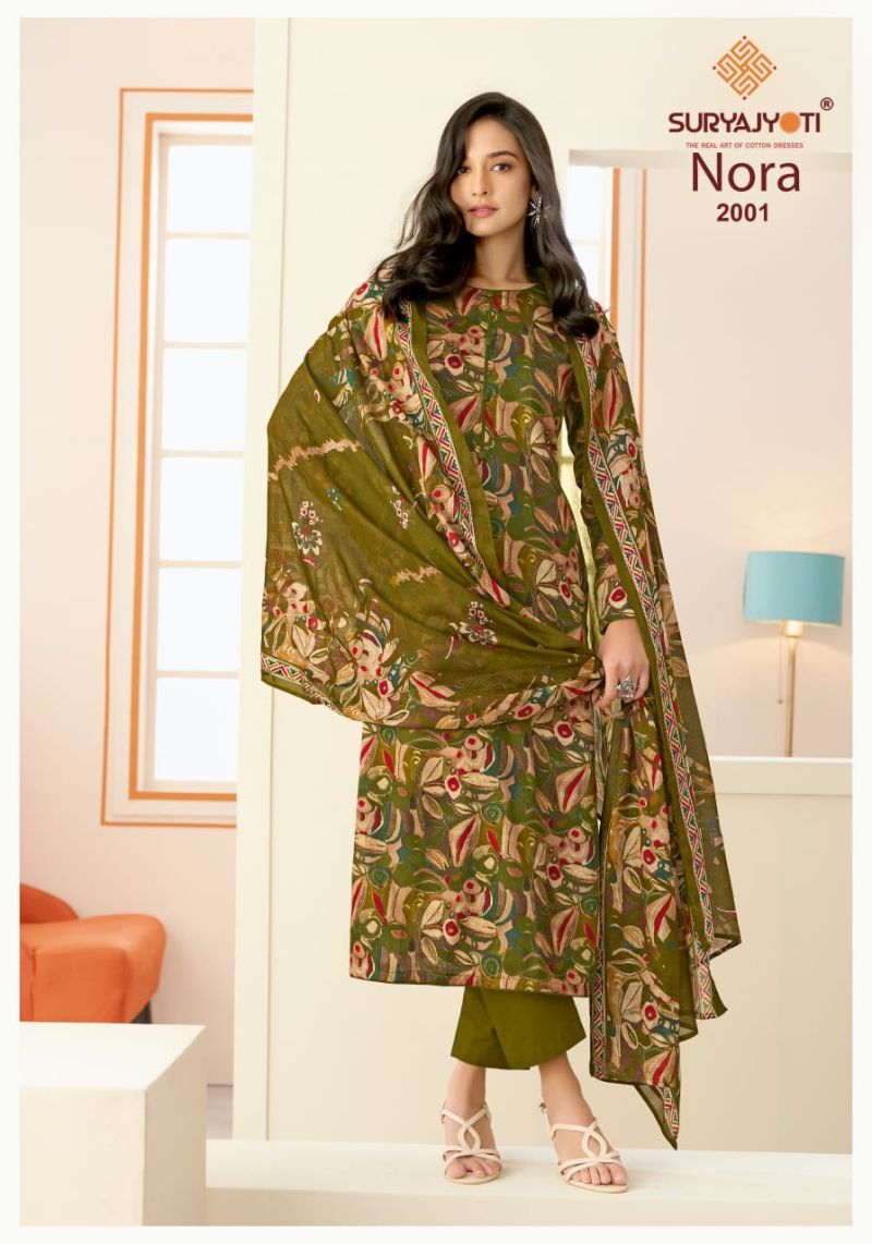 Suryajyoti Nora Vol 2 Jam Satin Printed Dress Material Catalog — Wholesale Dress Material, Suryajyoti wholesale from Surat — view 9