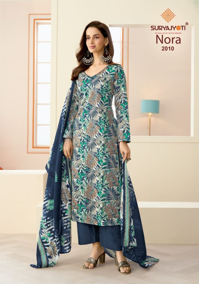 Suryajyoti Nora Vol 2 Jam Satin Printed Dress Material Catalog — Wholesale Dress Material, Suryajyoti wholesale from Surat — view 8