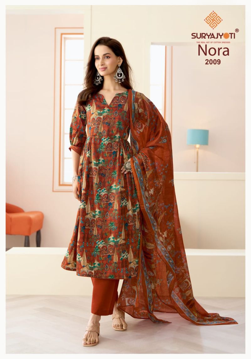 Suryajyoti Nora Vol 2 Jam Satin Printed Dress Material Catalog — Wholesale Dress Material, Suryajyoti wholesale from Surat — view 3