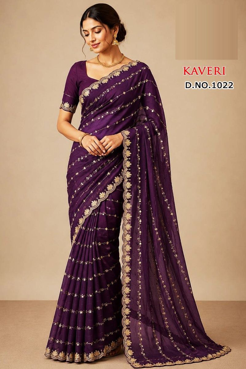 Sw Kaveri Vol 1 Star Georgette Embroidery Designer Saree Collection — Wholesale Sarees, Vardan Ethnic wholesale from Surat — view 2
