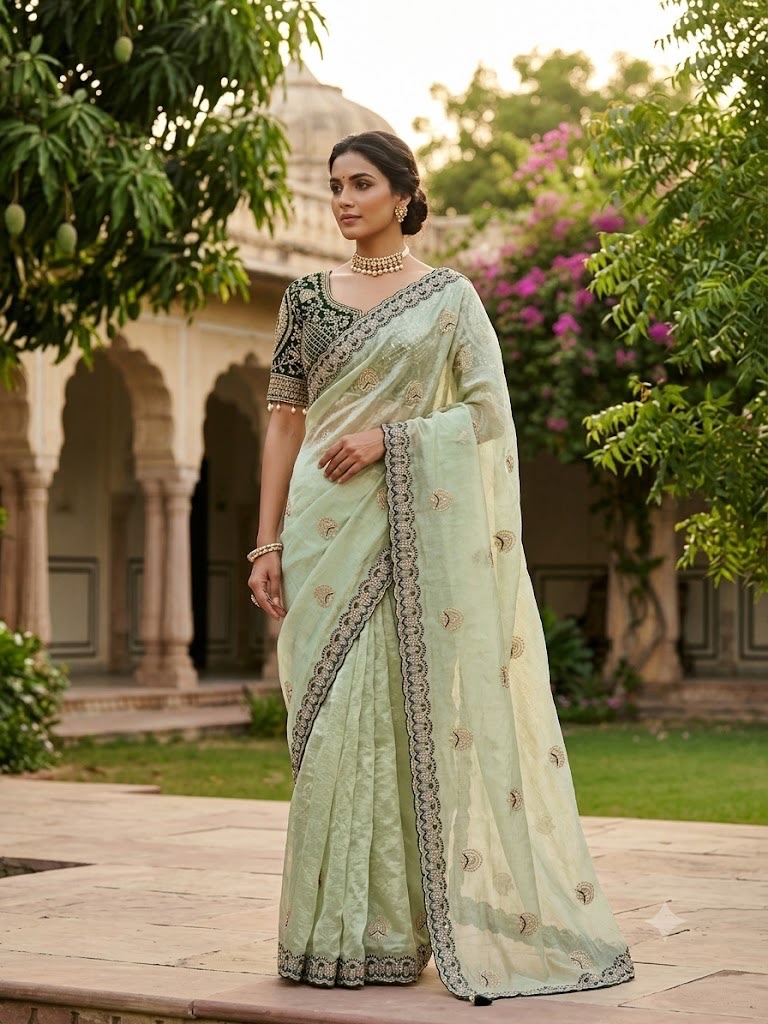 Sw Maansi Vol 1 Fandy Satin Embroidered Designer Saree Collection — Wholesale Sarees, Vardan Ethnic wholesale from Surat — Photo 3