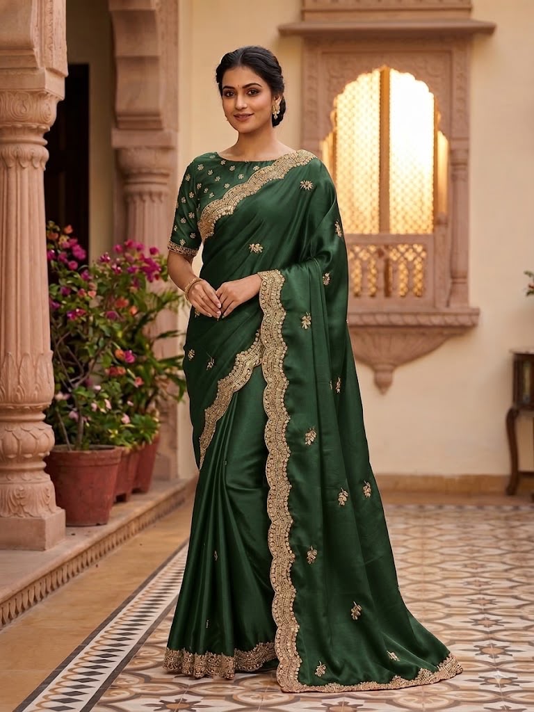 Sw Rajarani Vol 1 Wholesale Ho Embroidered Designer Saree Collection — Designer Partywear Sarees, Vardan Ethnic wholesale from Surat — Photo 4