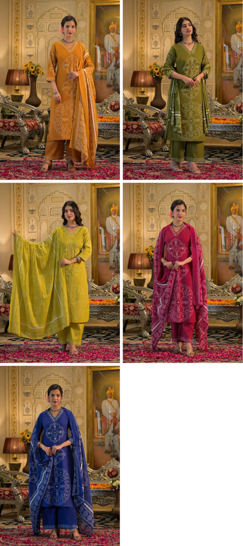 Tlc Vol 154 Cotton Discharge Print Embroidered Kurti With Bottom Dupatta Collection — Wholesale Kurtis, Vardan Ethnic wholesale from Surat — Photo 2