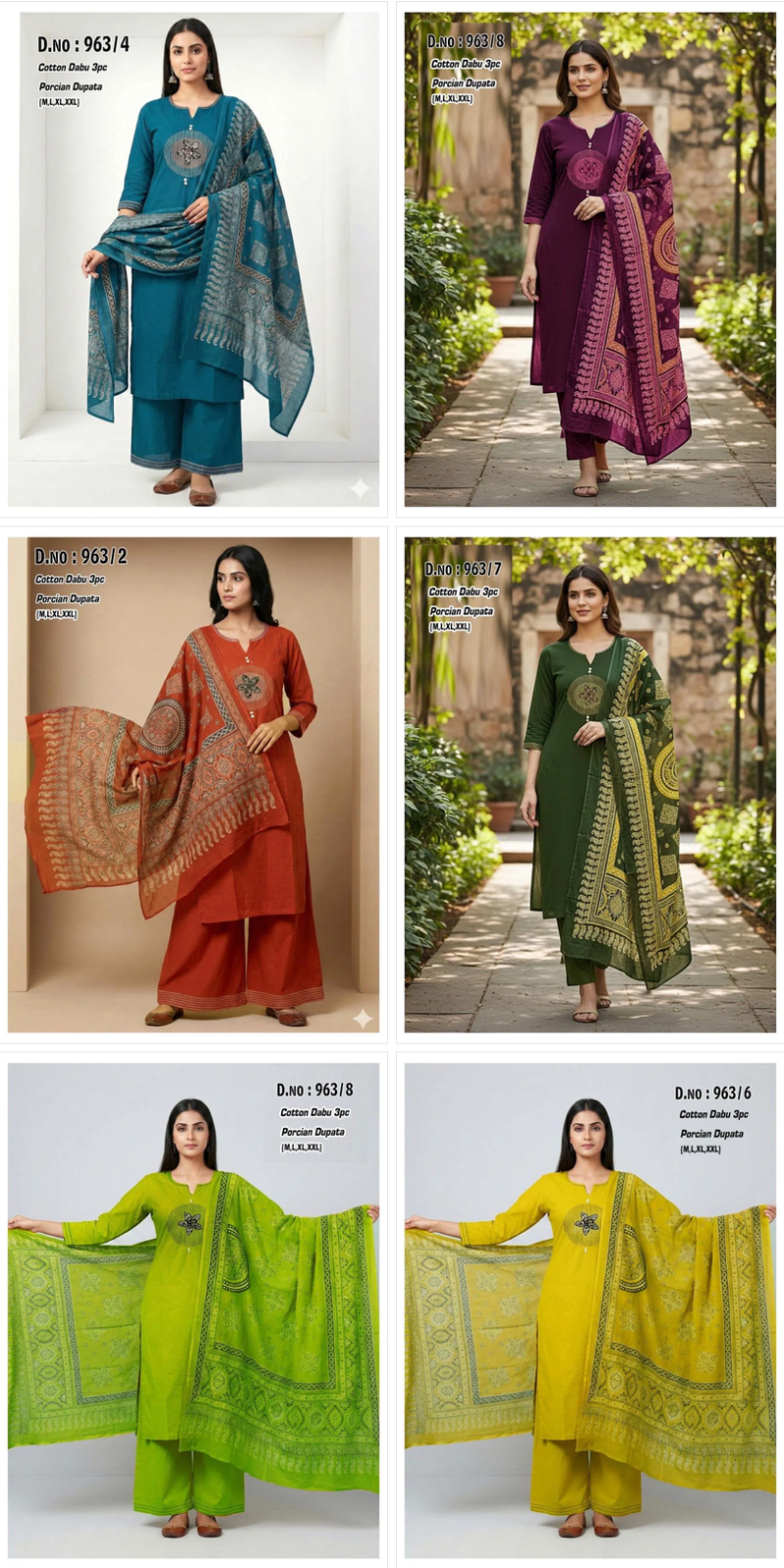 Tlc Vol 161 Dhabu Cotton Printed Fancy Kurti With Bottom Dupatta Collection — Wholesale Salwar Suits, Vardan Ethnic wholesale from Surat — Photo 3