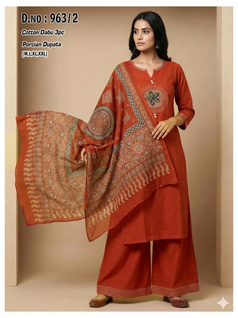 Tlc Vol 161 Dhabu Cotton Printed Fancy Kurti With Bottom Dupatta Collection — Wholesale Salwar Suits, Vardan Ethnic wholesale from Surat — Photo 7