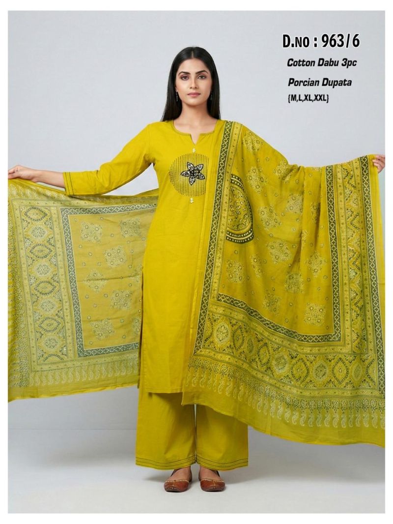 Tlc Vol 161 Dhabu Cotton Printed Fancy Kurti With Bottom Dupatta Collection — Wholesale Salwar Suits, Vardan Ethnic wholesale from Surat — Photo 5