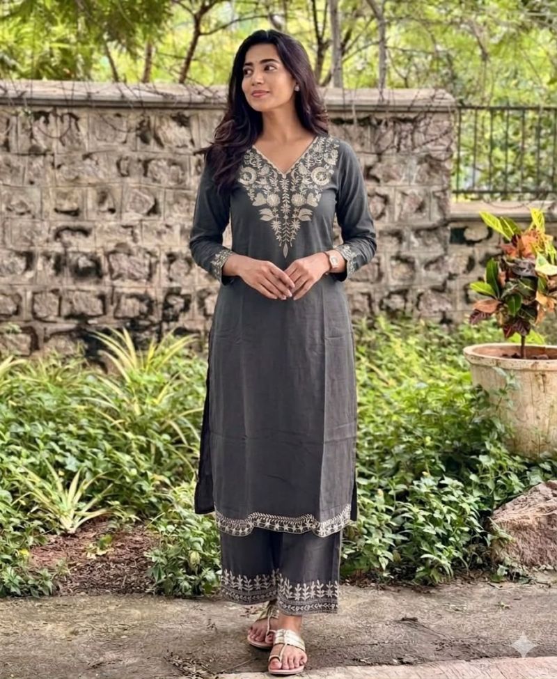Tlc Vol 167 Cotton Flex Embroidered Kurti With Bottom Collection — Wholesale Kurtis, Vardan Ethnic wholesale from Surat — view 2