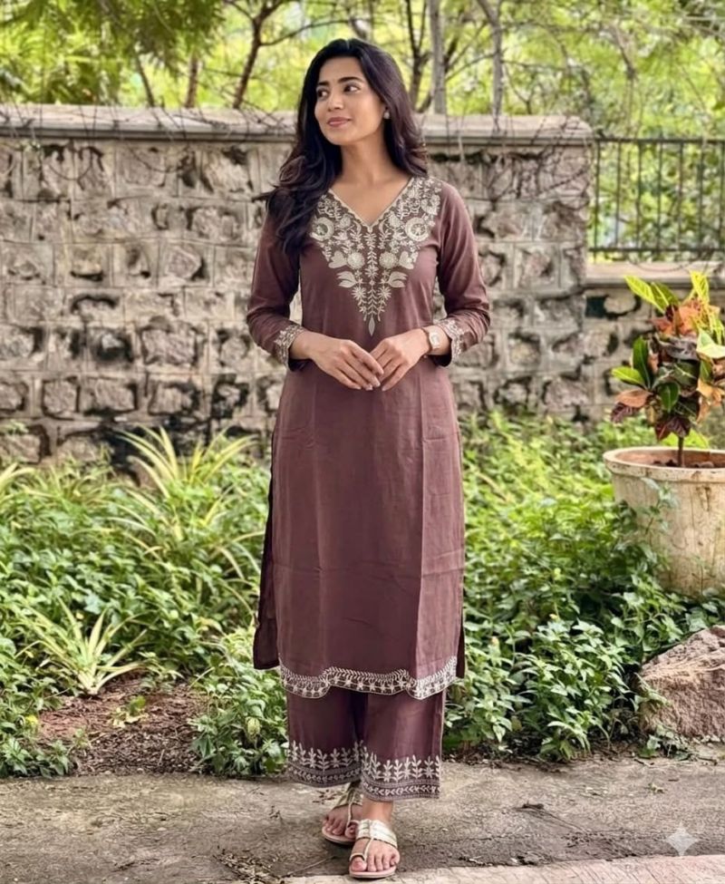 Tlc Vol 167 Cotton Flex Embroidered Kurti With Bottom Collection — Wholesale Kurtis, Vardan Ethnic wholesale from Surat — view 4
