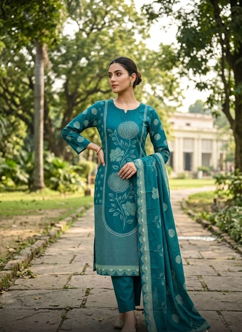 Tlc Vol 169 Cotton Printed Kurti With Bottom Dupatta Catalog — Wholesale Kurtis, Vardan Ethnic wholesale from Surat — Photo 4