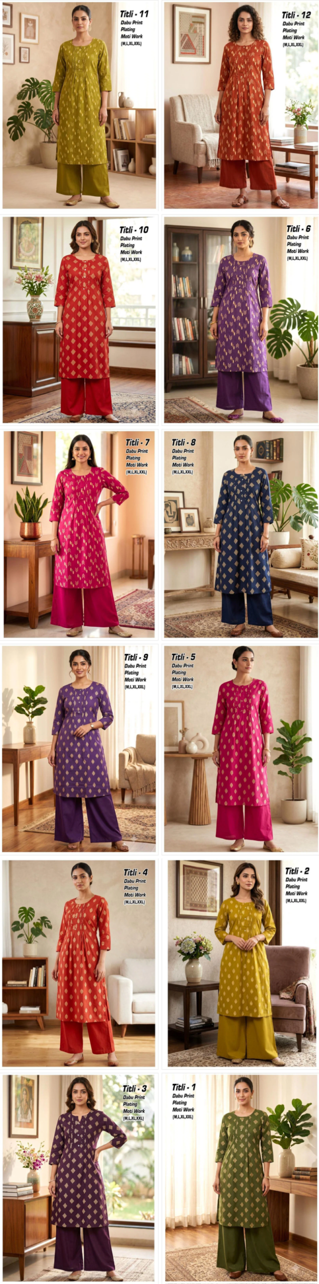 Tlc Vol 177 Dhabu Cotton Printed Kurti With Bottom Collection — Wholesale Kurtis, Vardan Ethnic wholesale from Surat — Photo 2
