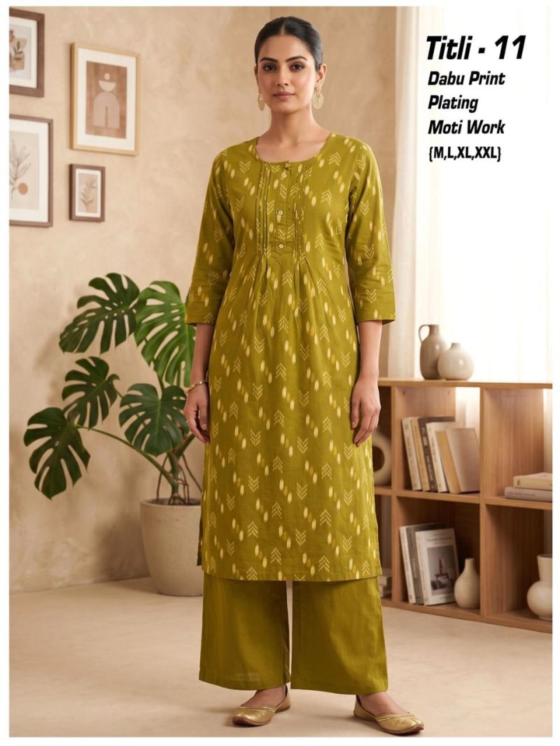 Tlc Vol 177 Dhabu Cotton Printed Kurti With Bottom Collection — Wholesale Kurtis, Vardan Ethnic wholesale from Surat — Photo 3