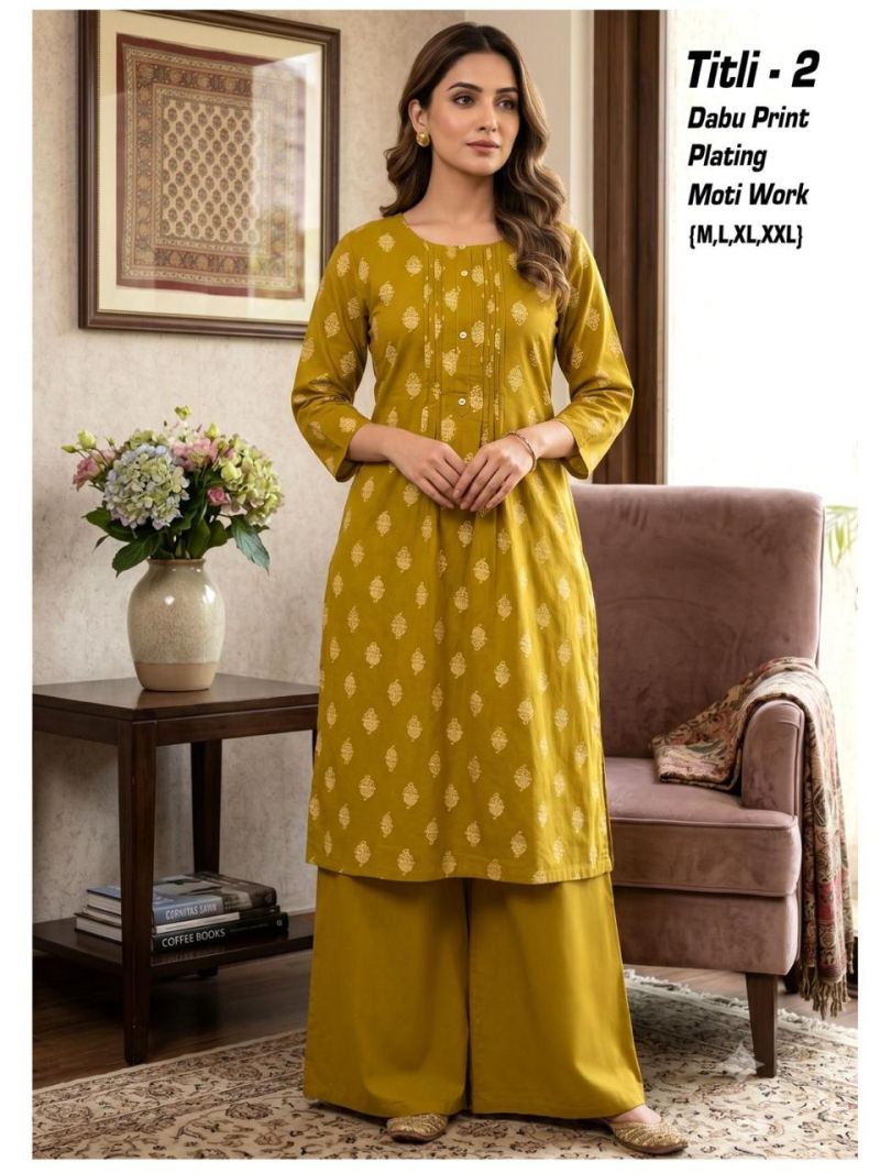 Tlc Vol 177 Dhabu Cotton Printed Kurti With Bottom Collection — Wholesale Kurtis, Vardan Ethnic wholesale from Surat — Photo 6