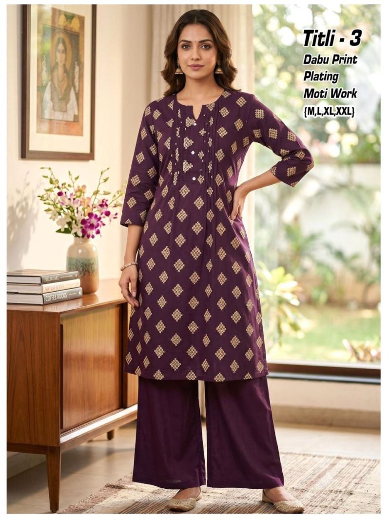 Tlc Vol 177 Dhabu Cotton Printed Kurti With Bottom Collection — Wholesale Kurtis, Vardan Ethnic wholesale from Surat — Photo 5