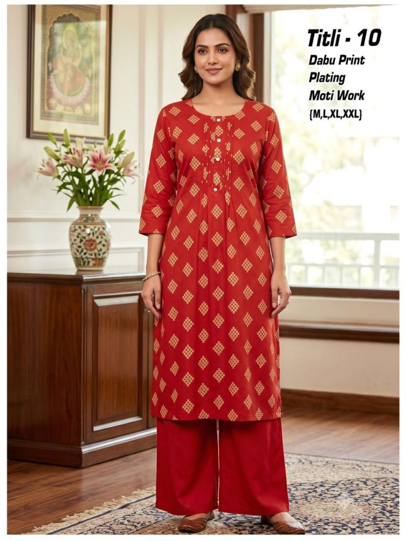 Tlc Vol 177 Dhabu Cotton Printed Kurti With Bottom Collection — Wholesale Kurtis, Vardan Ethnic wholesale from Surat — Photo 13