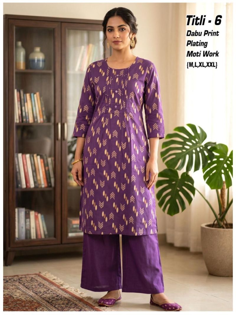 Tlc Vol 177 Dhabu Cotton Printed Kurti With Bottom Collection — Wholesale Kurtis, Vardan Ethnic wholesale from Surat — Photo 12