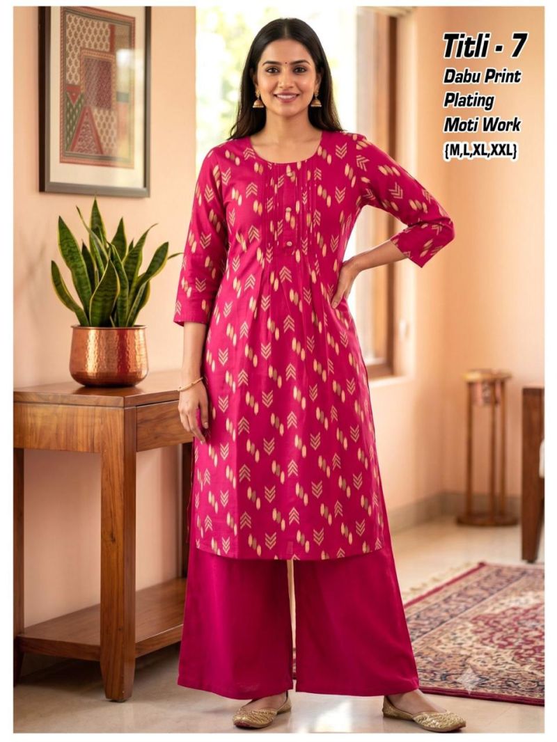 Tlc Vol 177 Dhabu Cotton Printed Kurti With Bottom Collection — Wholesale Kurtis, Vardan Ethnic wholesale from Surat — Photo 11