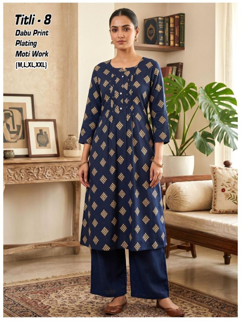 Tlc Vol 177 Dhabu Cotton Printed Kurti With Bottom Collection — Wholesale Kurtis, Vardan Ethnic wholesale from Surat — Photo 10